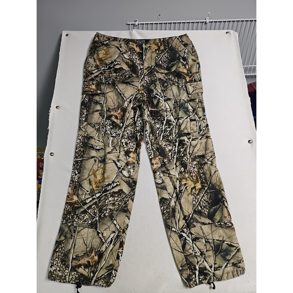 Burly Camo Cargo Pants Mens XL World Famous Sports BC454-409 Forest Camouflage